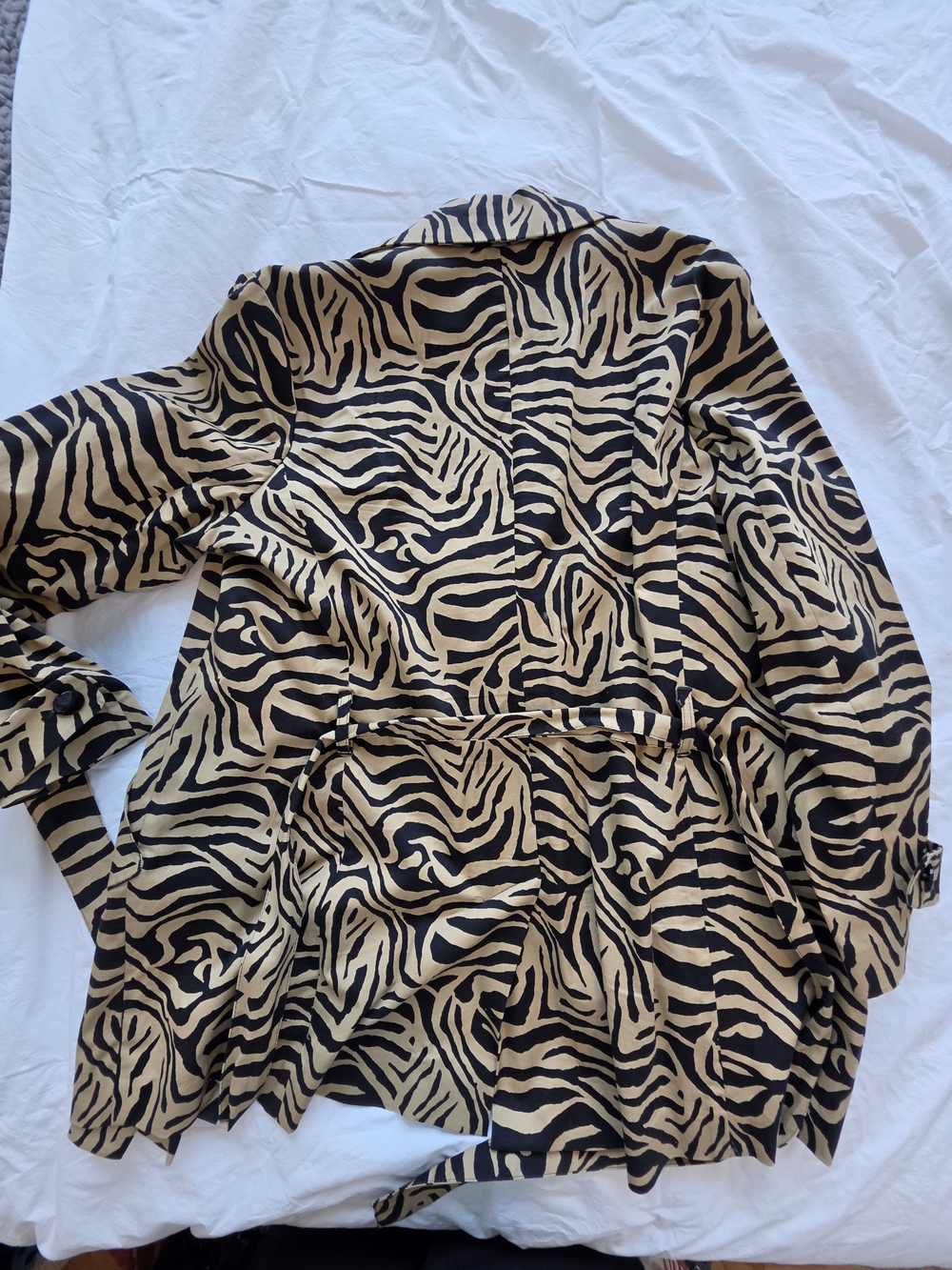 Dana Buchman Zebra Print Tie-Waist Jacket in Black & Beige Size Xl - Picture 10 of 10